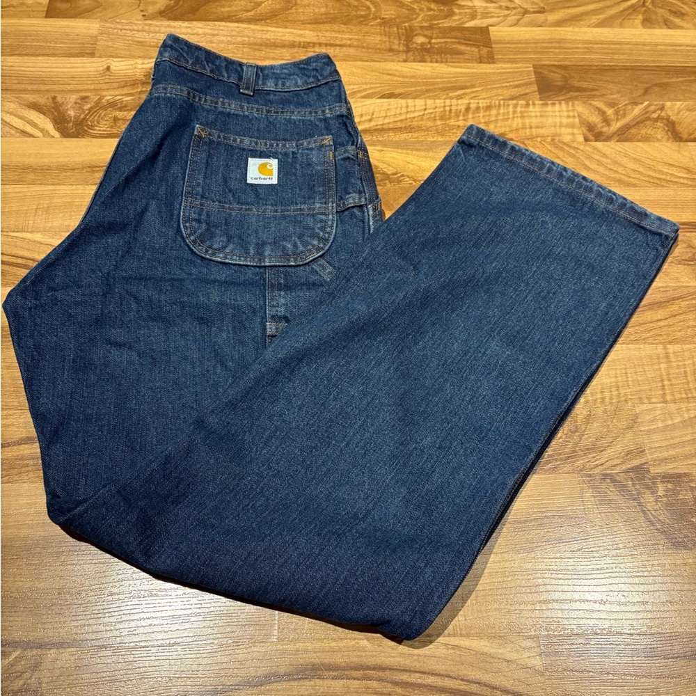 Carhartt Washed Denim Dungaree Jean NWT Size 12x32